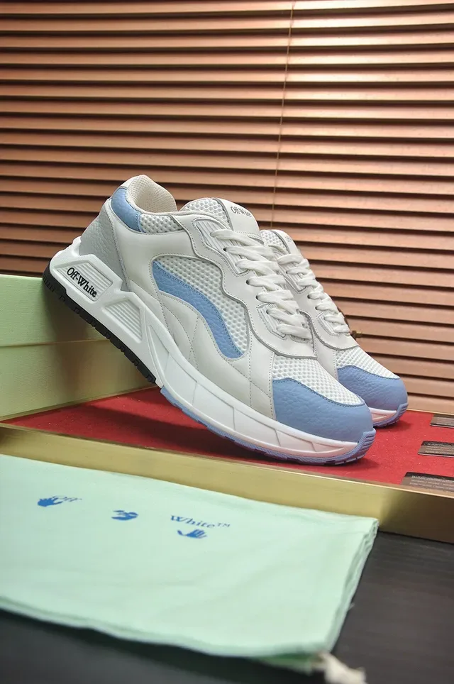 Off-White Runner Style Zapatillas Chunky Blancas y Azul Claro 8