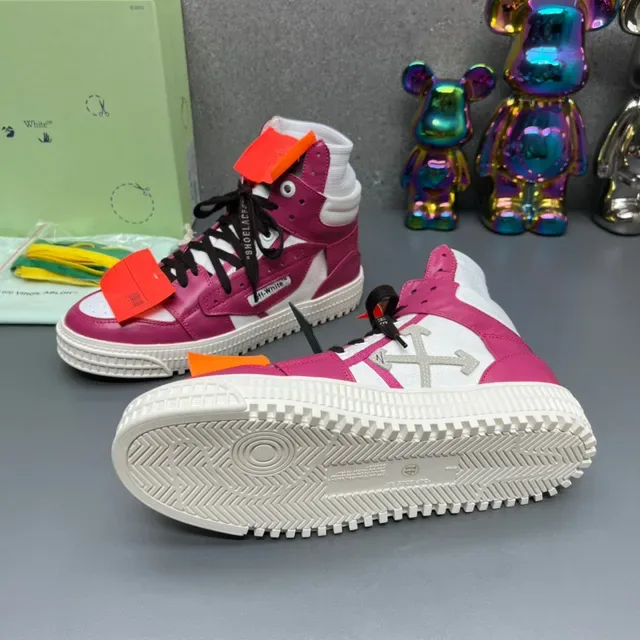 Off-White The Ten Magenta y Blanco Detalles Industriales Zapatillas Lifestyle 2