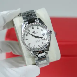 Omega Seamaster Diamond Bezel Steel Case Mechanical Watch