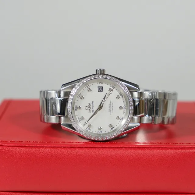 Omega Seamaster Diamond Bezel Steel Case Mechanical Watch 4