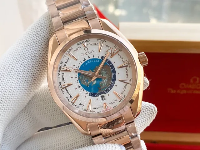 Omega Seamaster Worldtimer Rose Gold Mechanical Watch 6