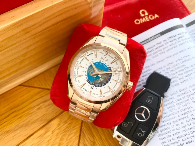 Omega Seamaster Worldtimer Rose Gold Mechanical Watch 8