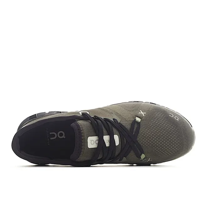 On Army Green Black Engineered Mesh Upper Open Hexagonal CloudTec Pods Sneakers 2