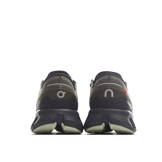 On Army Green Black Engineered Mesh Upper Open Hexagonal CloudTec Pods Sneakers 3