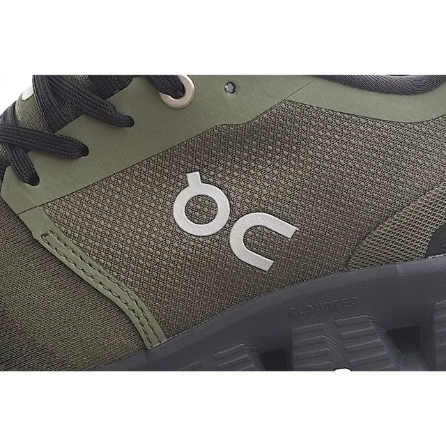 On Army Green Black Engineered Mesh Upper Open Hexagonal CloudTec Pods Sneakers 6