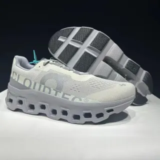 On Cloudmonster Light Gray Running Shoes