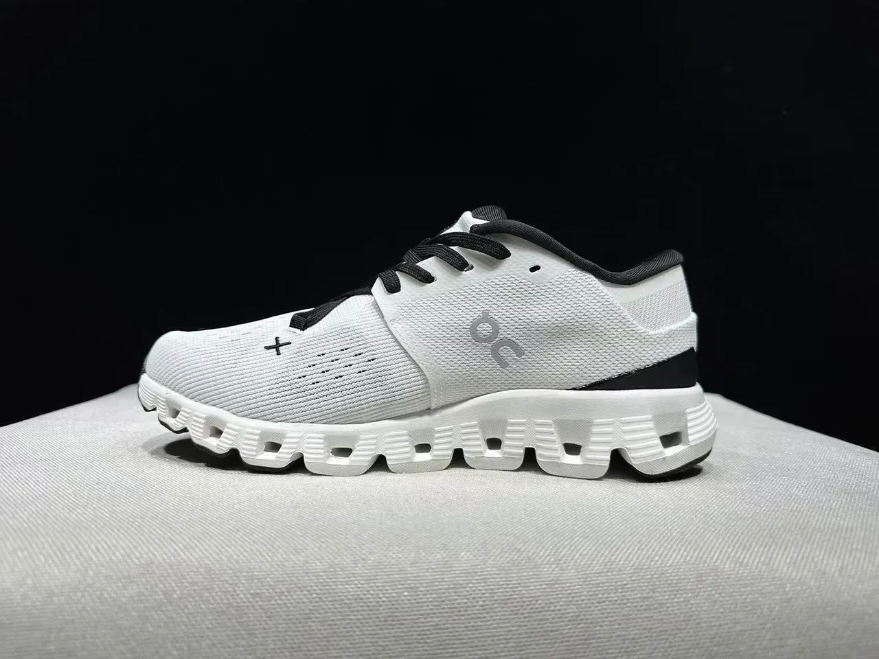 On Cloudmonster White Black Running Shoes 2