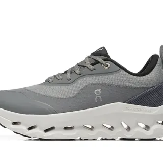 On Gray Black Mesh Upper Sculpted Podded Midsole Running Shoes