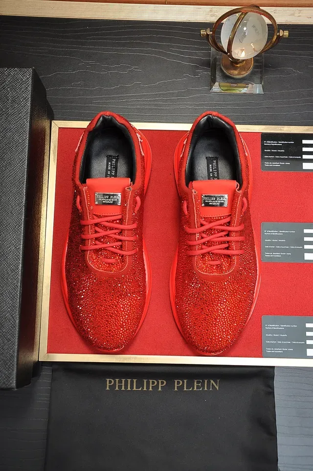 Philipp Plein Active Red White Crystal-Embellished Sculpted Sole Chunky Sneakers 8