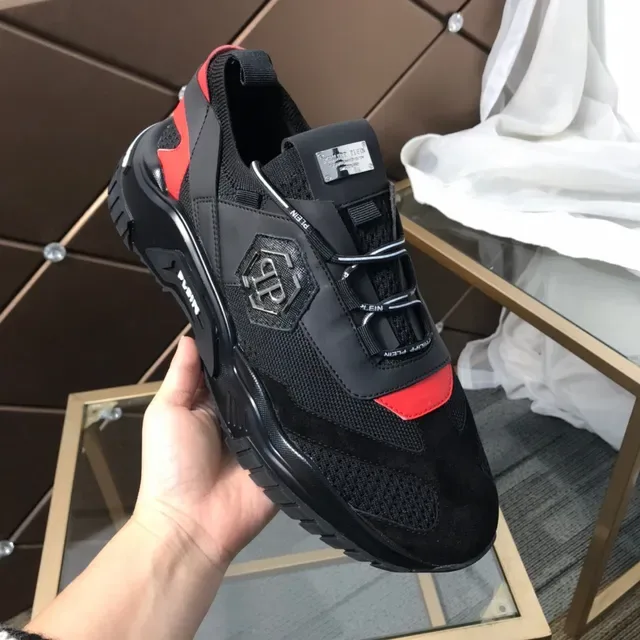 Philipp Plein Black Orange Zapatillas Chunky Sin Cordones Cierre de Correa Hexagonal Logo PP 2