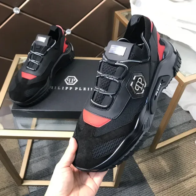 Philipp Plein Black Orange Zapatillas Chunky Sin Cordones Cierre de Correa Hexagonal Logo PP 3
