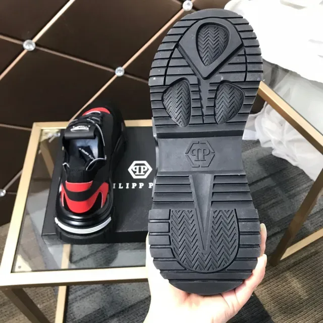 Philipp Plein Black Orange Zapatillas Chunky Sin Cordones Cierre de Correa Hexagonal Logo PP 4