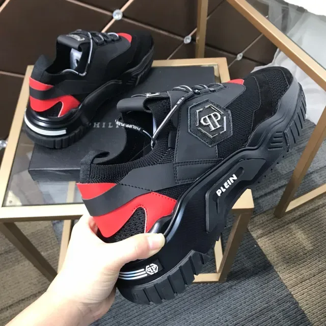 Philipp Plein Black Orange Zapatillas Chunky Sin Cordones Cierre de Correa Hexagonal Logo PP 5