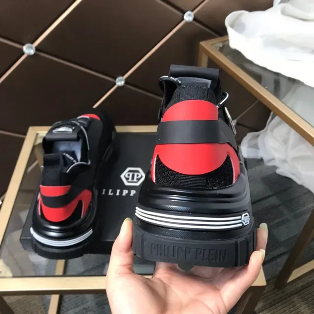 Philipp Plein Black Orange Zapatillas Chunky Sin Cordones Cierre de Correa Hexagonal Logo PP 6