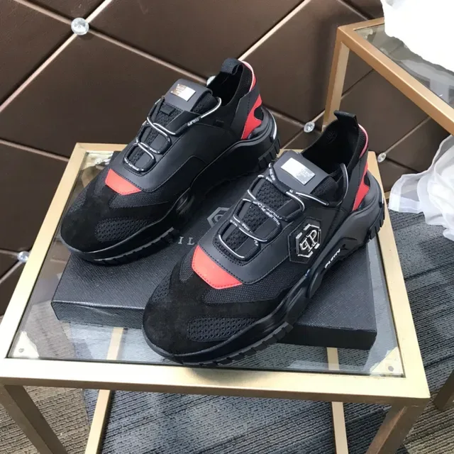 Philipp Plein Black Orange Zapatillas Chunky Sin Cordones Cierre de Correa Hexagonal Logo PP 8