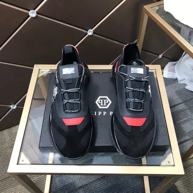 Philipp Plein Black Orange Zapatillas Chunky Sin Cordones Cierre de Correa Hexagonal Logo PP 9