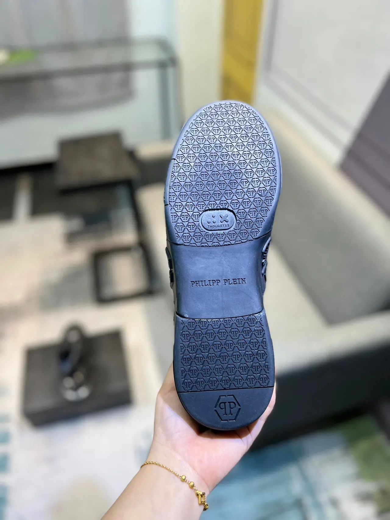 Philipp Plein Preto e Prata Couro com Embossagem de Crocodilo de Topo Alto Lifestyle Sneakers 9