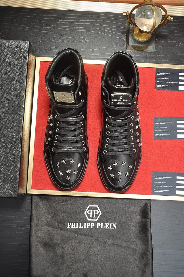 Philipp Plein Black Silver High-Top Studded Chunky Sneakers 2