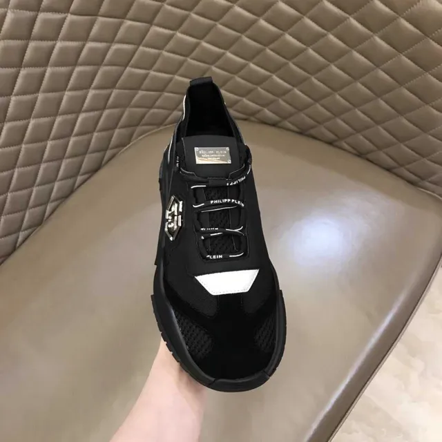 Philipp Plein Black White Mesh Upper Sculpted Sole Chunky Sneakers 9