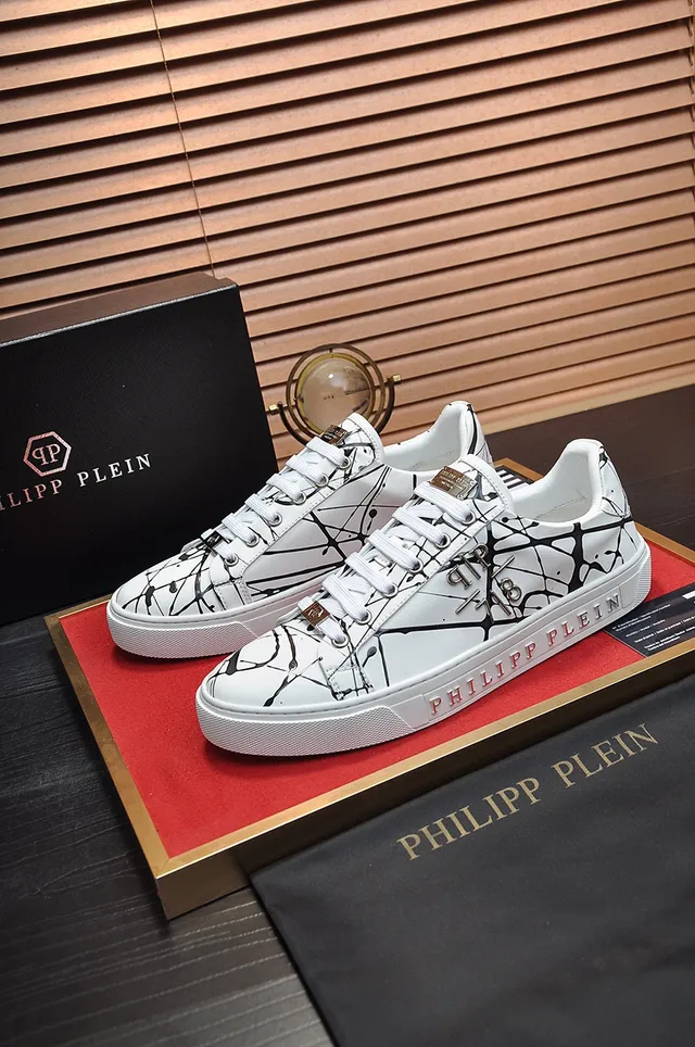 Philipp Plein Graffiti Print White Black Lifestyle Sneakers 8