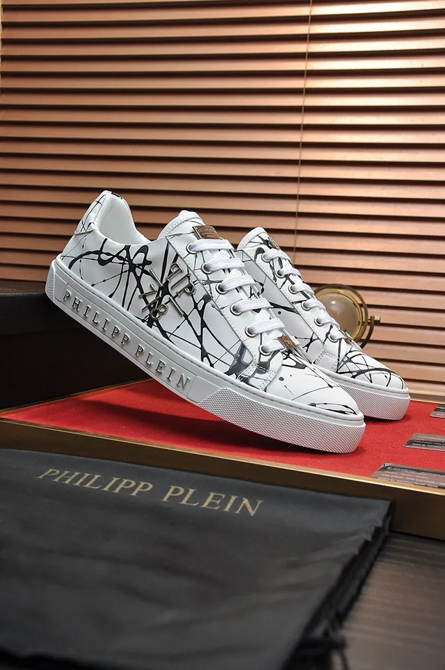 Philipp Plein Graffiti Print White Black Lifestyle Sneakers 9