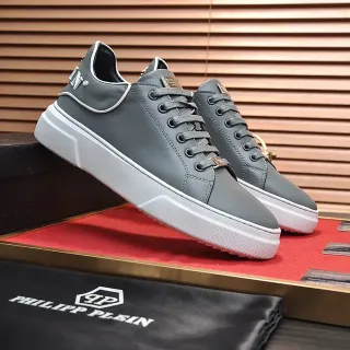 Philipp Plein ধূসর চামড়া প্ল্যাটফর্ম লাইফস্টাইল স্নিকার