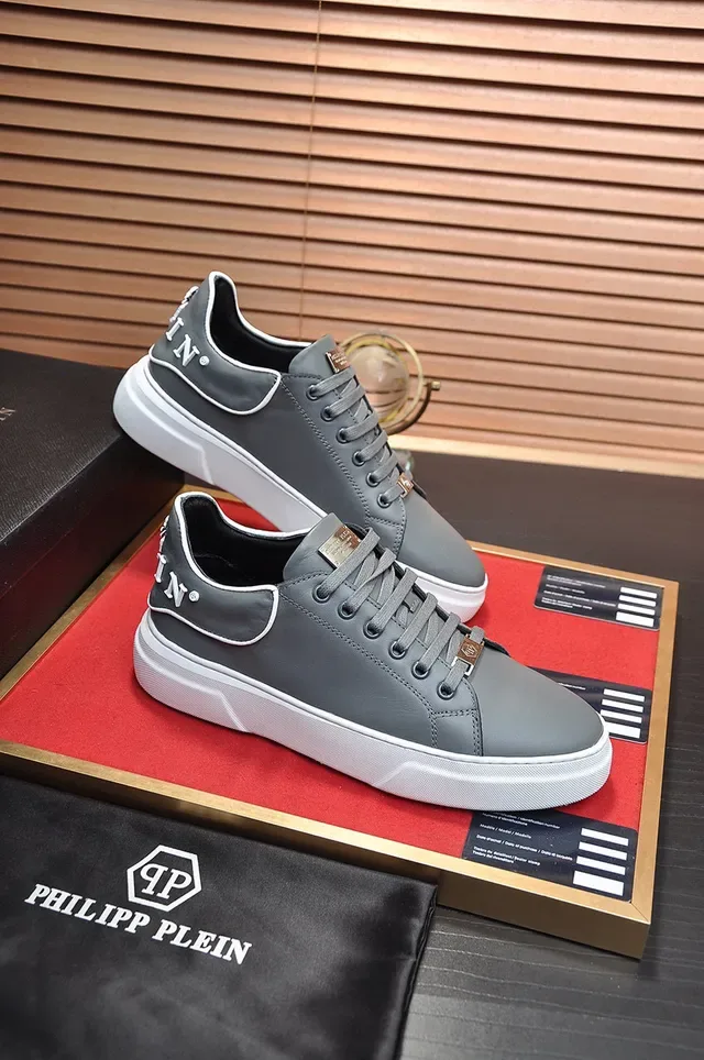 Philipp Plein ধূসর চামড়া প্ল্যাটফর্ম লাইফস্টাইল স্নিকার 5