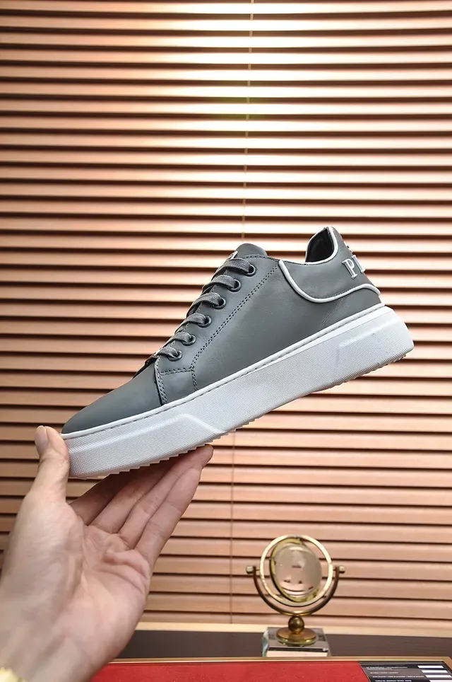 Philipp Plein ধূসর চামড়া প্ল্যাটফর্ম লাইফস্টাইল স্নিকার 6