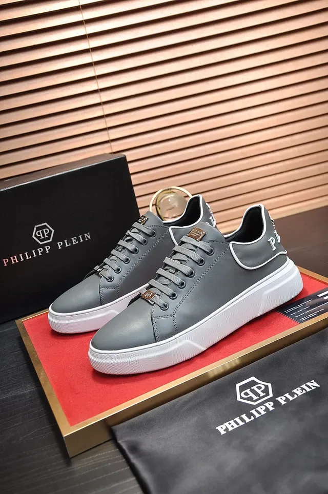 Philipp Plein ধূসর চামড়া প্ল্যাটফর্ম লাইফস্টাইল স্নিকার 7