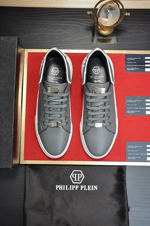 Philipp Plein ধূসর চামড়া প্ল্যাটফর্ম লাইফস্টাইল স্নিকার 8