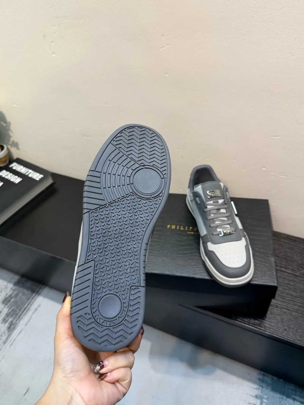 Philipp Plein Gray White Perforated Mesh Panel Shield Logo Badge Lifestyle Sneakers 9