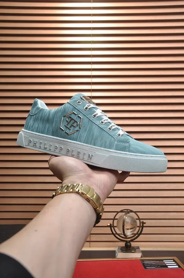 Philipp Plein حذاء رياضي أسلوب حياة أزرق فاتح مربوط بالرباطات ماركة 2