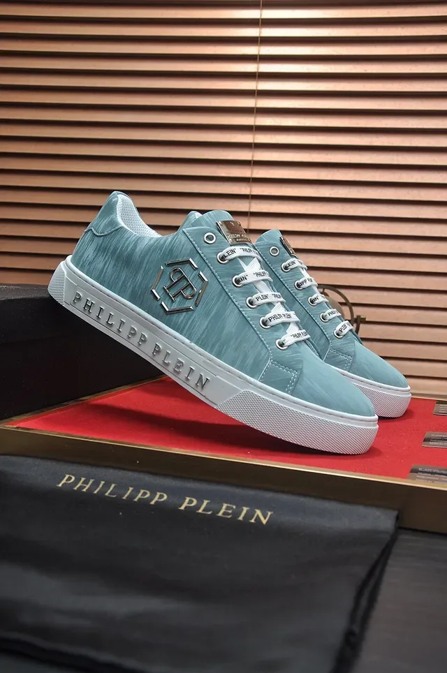 Philipp Plein حذاء رياضي أسلوب حياة أزرق فاتح مربوط بالرباطات ماركة 3