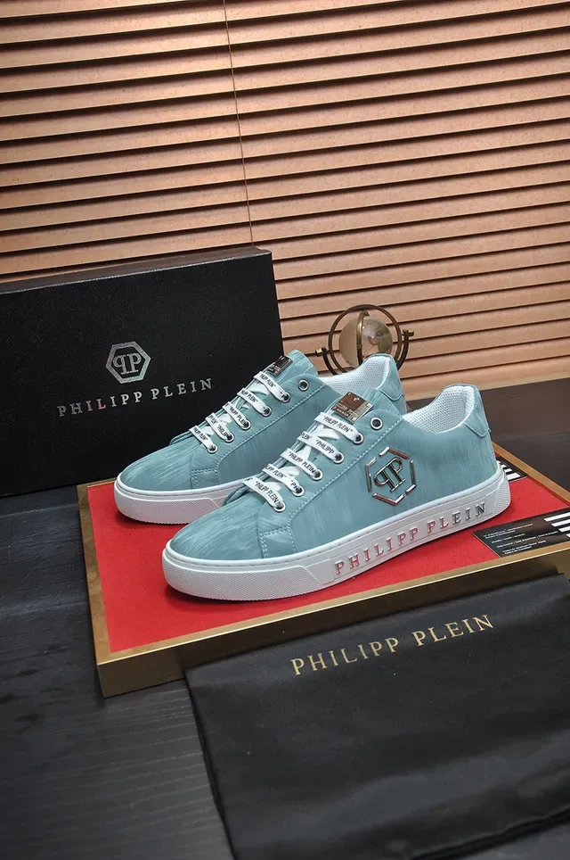 Philipp Plein حذاء رياضي أسلوب حياة أزرق فاتح مربوط بالرباطات ماركة 4