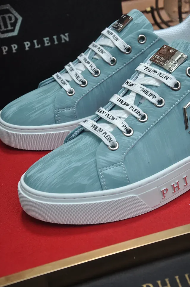 Philipp Plein حذاء رياضي أسلوب حياة أزرق فاتح مربوط بالرباطات ماركة 8