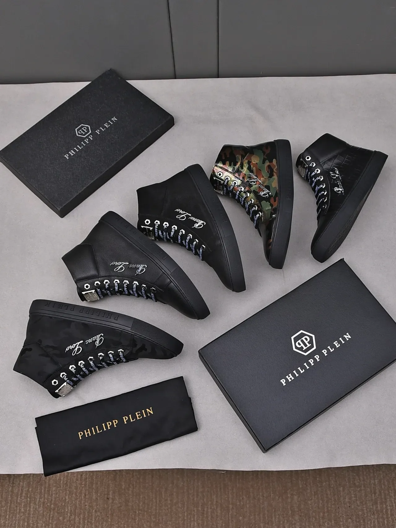 Philipp Plein Pleins Lord কালো Croc-Embossed হাই-টপ লাইফস্টাইল স্নিকার্স 2