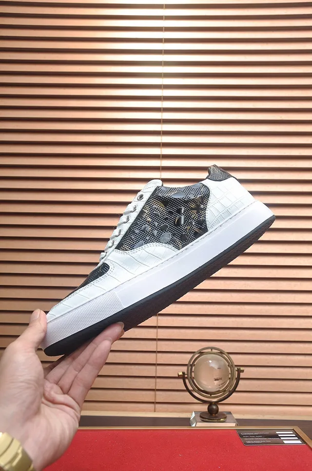 Philipp Plein Zapatillas Lifestyle de Bajo con Textura de Serpiente Blanco y Negro 5