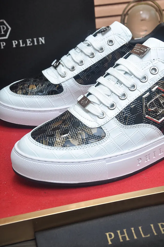 Philipp Plein Zapatillas Lifestyle de Bajo con Textura de Serpiente Blanco y Negro 8