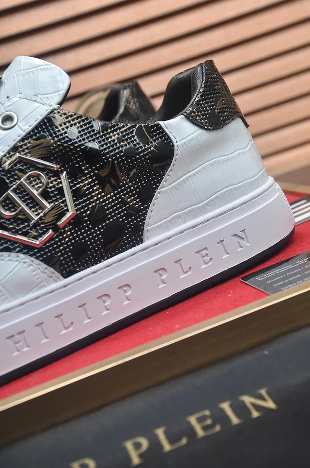 Philipp Plein Zapatillas Lifestyle de Bajo con Textura de Serpiente Blanco y Negro 9