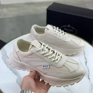 Prada Beige Low-Top Platform Sole Chunky Sneakers