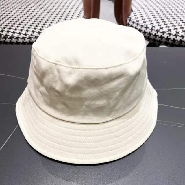 Prada Beige Structured Crown Stitched Brim Bucket Hat 5