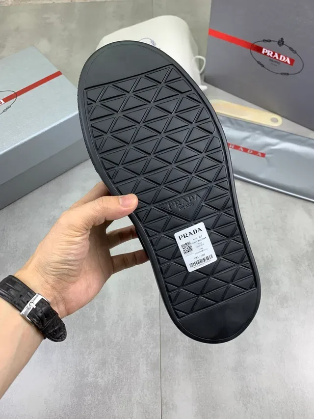 Prada Black Silver Platform Sole Mesh And Synthetic Upper Lifestyle Sneakers 2