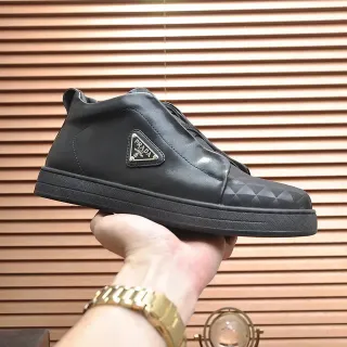Prada Cloudbust Black Laceless Leather Lifestyle Sneaker