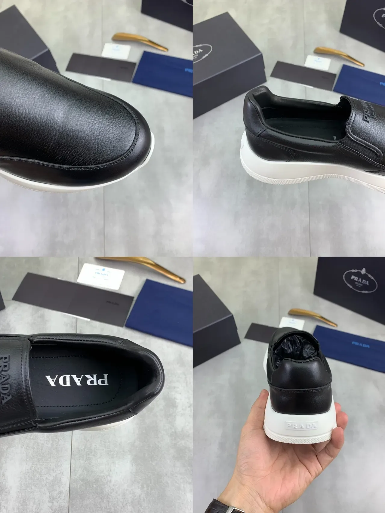 Prada Cloudbust Black Leather Platform Loafers 2
