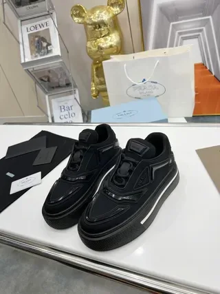 Prada Cloudbust Black Mesh Platform Lifestyle Sneakers 8