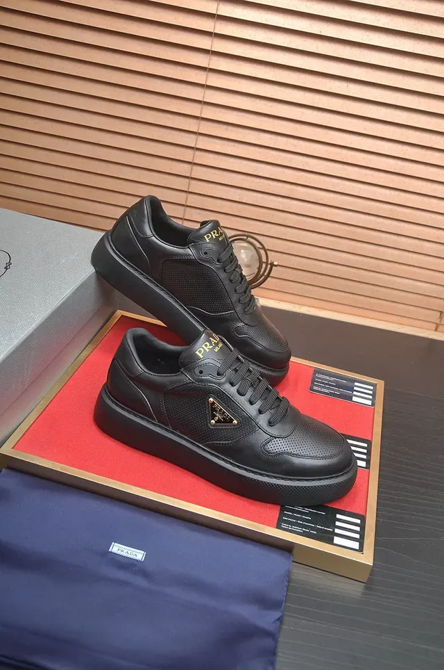 Prada Cloudbust Black Perforated Leather Lifestyle Sneakers 6