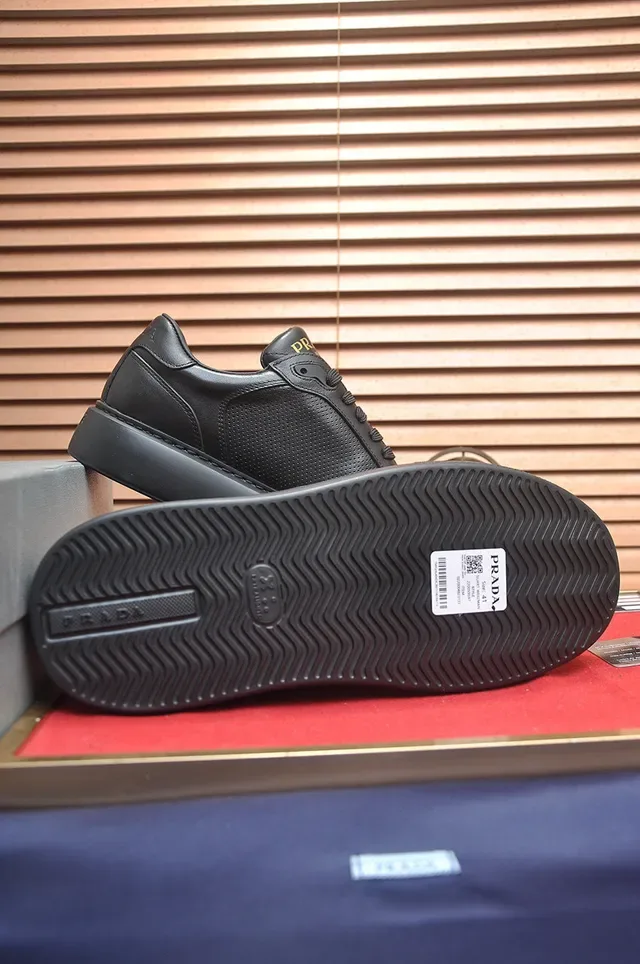 Prada Cloudbust Black Perforated Leather Lifestyle Sneakers 7