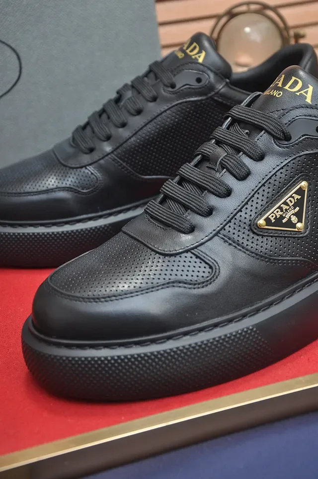 Prada Cloudbust Black Perforated Leather Lifestyle Sneakers 8
