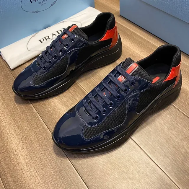 Prada Cloudbust Black Red Glossy Patent Leather Mesh Paneling Lifestyle Sneakers 3