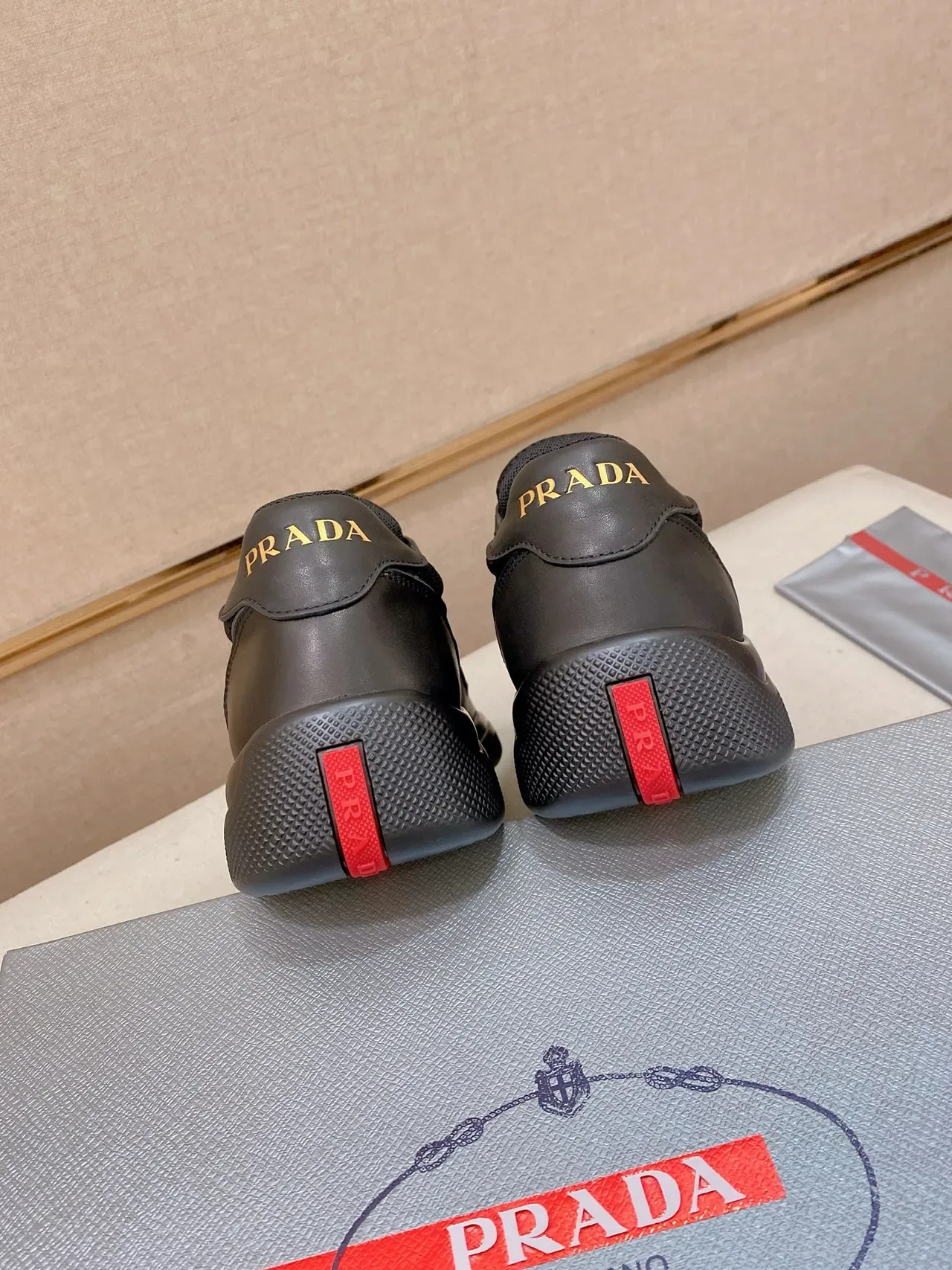 Prada Cloudbust Black White Mixed Leather And Mesh Upper Contrast Piping Lifestyle Sneakers 4